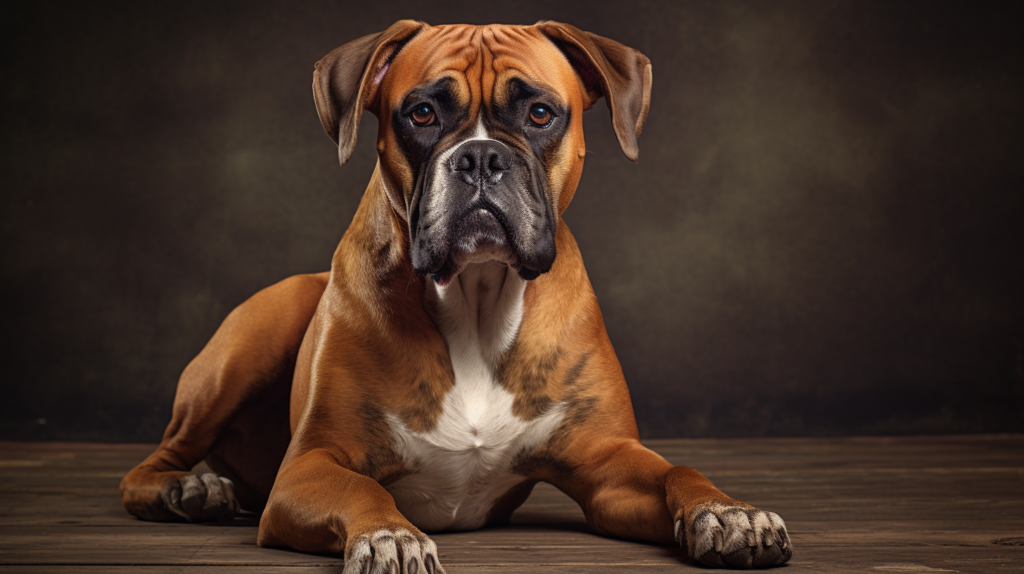 a boxer dog sitting - feeding schedule